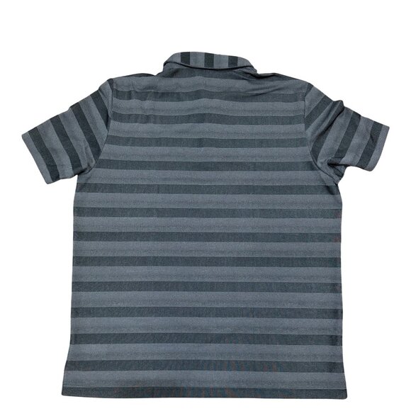 Adidas Polo Shirt XL Short Sleeve Black Gray Stripe Paw Logo Rare Globe Mark NWT - Picture 3 of 7